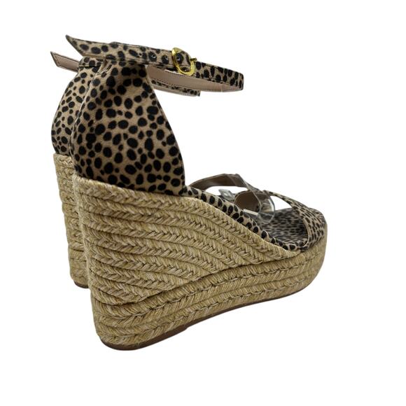 Stuart Weitzman Floria Wedge Platform Espadrille Sandals Leopard Print US 8.5 - Picture 8 of 14